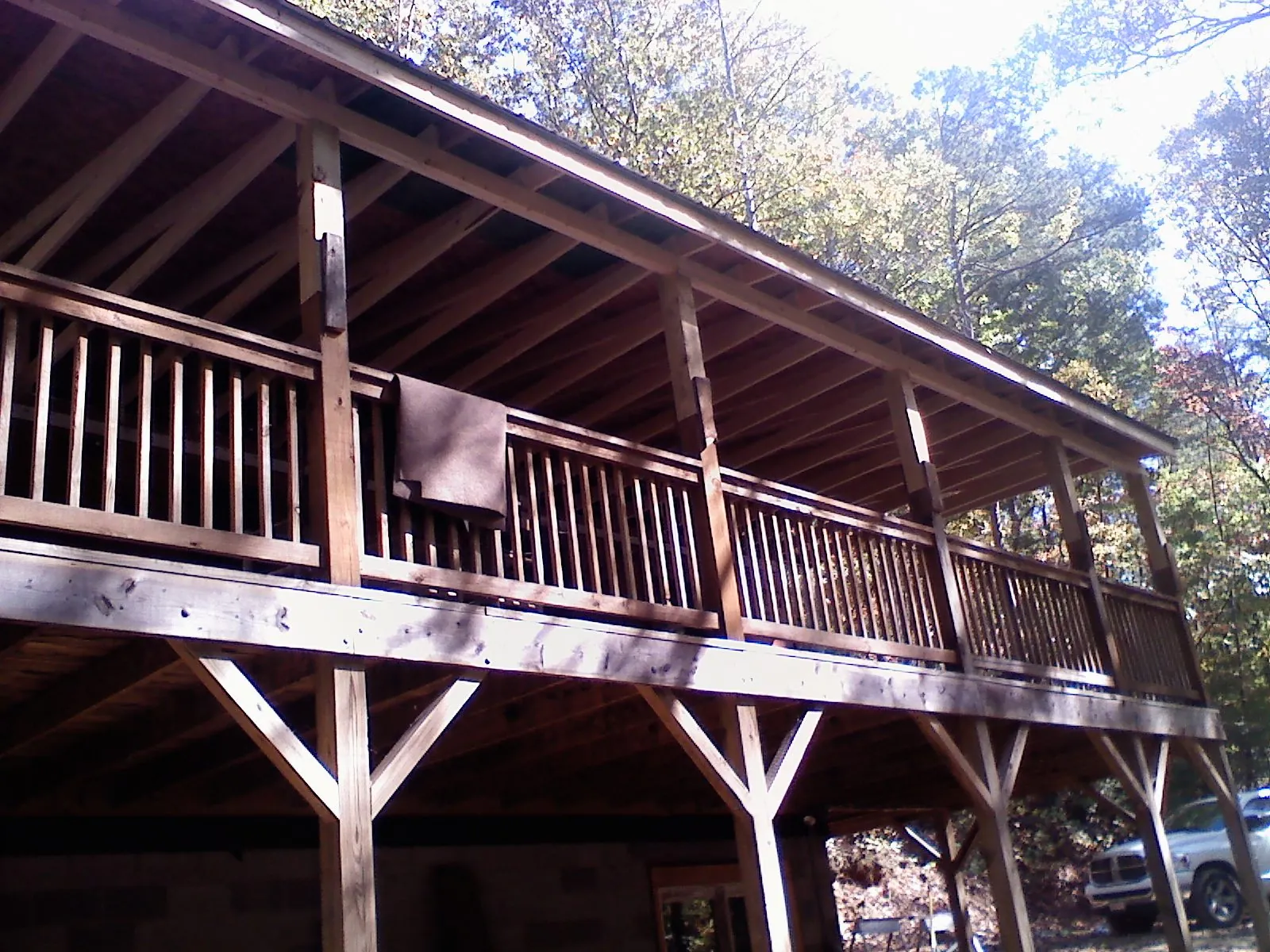 Timber framing under a new elevated porch and deck — Roof Leak Repair in Declo by Roofing Brothers